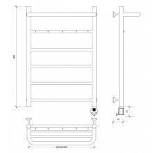 Полотенцесушитель электрический 870х532 ТЭН правый Secado Триада 1КСП 4603759409665