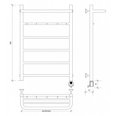 Полотенцесушитель электрический 870х532 ТЭН правый Secado Триада 1КСП 4603759409665
