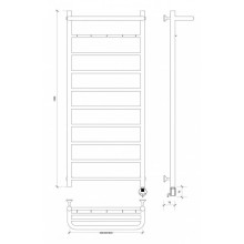 Полотенцесушитель электрический 1270х532 ТЭН правый Secado Триада 1КСП 4603759409689