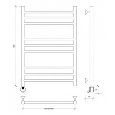 Полотенцесушитель электрический 870х432 ТЭН левый Secado Триада 3 4603777449193