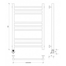Полотенцесушитель электрический 870х632 ТЭН левый Secado Триада 3 4603777449216