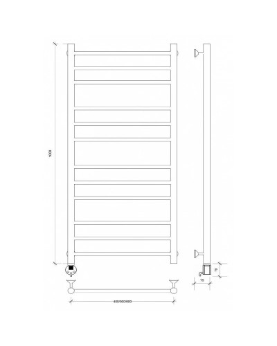 Полотенцесушитель электрический 1070х432 ТЭН левый Secado Триада 3 4603777449230