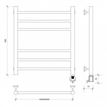 Полотенцесушитель электрический 670х532 ТЭН правый Secado Триада 3 4603759409733