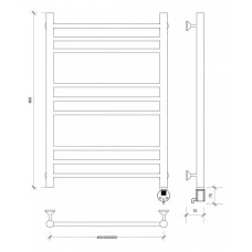 Полотенцесушитель электрический 870х432 ТЭН правый Secado Триада 3 4603777449209