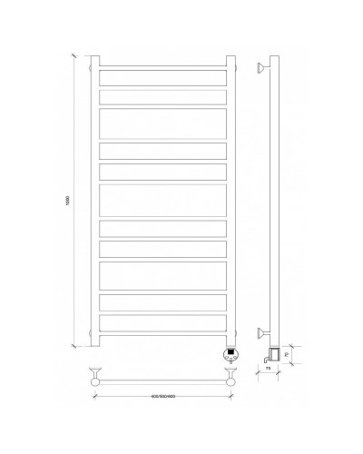 Полотенцесушитель электрический 1070х532 ТЭН правый Secado Триада 3 4603759409757