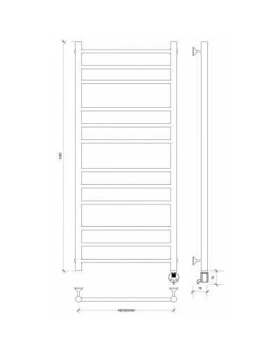Полотенцесушитель электрический 1270х532 ТЭН правый Secado Триада 3 4603759409764
