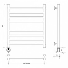 Полотенцесушитель электрический 670х432 ТЭН левый Secado Триада 4 4603777449315