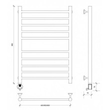 Полотенцесушитель электрический 870х432 ТЭН левый Secado Триада 4 4603777449353