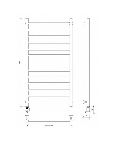 Полотенцесушитель электрический 1070х532 ТЭН левый Secado Триада 4 4603759403953