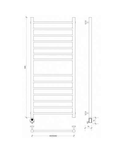 Полотенцесушитель электрический 1270х532 ТЭН левый Secado Триада 4 4603759407159
