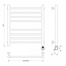 Полотенцесушитель электрический 670х632 ТЭН правый Secado Триада 4 4603777449346