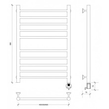Полотенцесушитель электрический 870х432 ТЭН правый Secado Триада 4 4603777449360