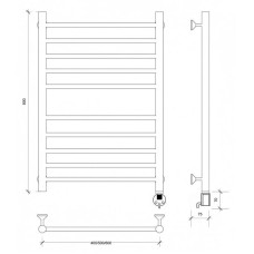 Полотенцесушитель электрический 870х532 ТЭН правый Secado Триада 4 4603759409788
