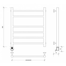 Полотенцесушитель электрический 670х632 ТЭН левый Secado Триада 5 4603777449490