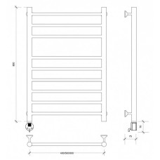 Полотенцесушитель электрический 870х432 ТЭН левый Secado Триада 5 4603777449513