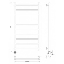 Полотенцесушитель электрический 1070х632 ТЭН левый Secado Триада 5 4603777449575