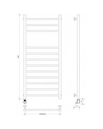 Полотенцесушитель электрический 1270х632 ТЭН левый Secado Триада 5 4603777449612