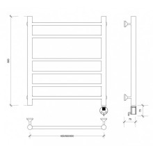 Полотенцесушитель электрический 670х532 ТЭН правый Secado Триада 5 4603759409818