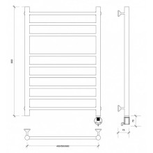 Полотенцесушитель электрический 870х432 ТЭН правый Secado Триада 5 4603777449520