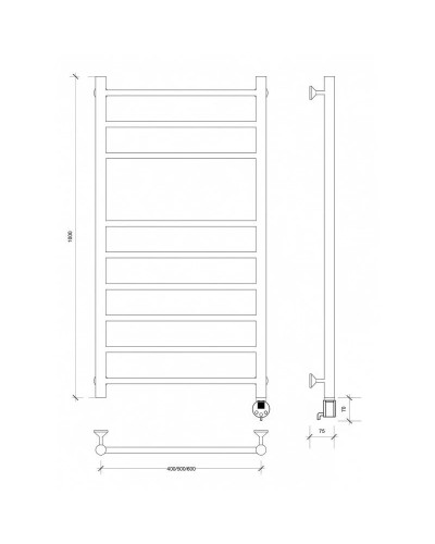 Полотенцесушитель электрический 1070х632 ТЭН правый Secado Триада 5 4603777449582