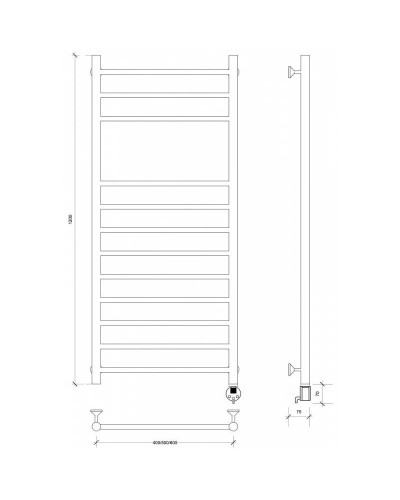 Полотенцесушитель электрический 1270х532 ТЭН правый Secado Триада 5 4603759409849