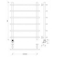 Полотенцесушитель электрический 870х500 ТЭН левый Secado Турин 1 4603777455064