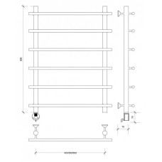 Полотенцесушитель электрический 870х700 ТЭН левый Secado Турин 1 4603777455088