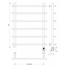 Полотенцесушитель электрический 870х500 ТЭН правый Secado Турин 1 4603777455071