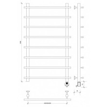 Полотенцесушитель электрический 1070х500 ТЭН правый Secado Турин 1 4603777455118