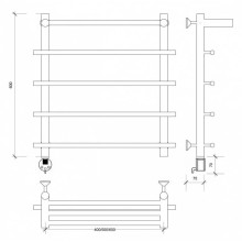 Полотенцесушитель электрический 670х700 ТЭН левый Secado Турин 1СП 4603777455200