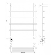 Полотенцесушитель электрический 870х600 ТЭН левый Secado Турин 1СП 4603759404059