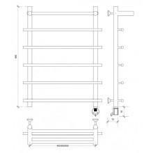 Полотенцесушитель электрический 870х600 ТЭН правый Secado Турин 1СП  4603759409900