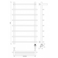 Полотенцесушитель электрический 1070х500 ТЭН правый Secado Турин 1СП 4603777455279