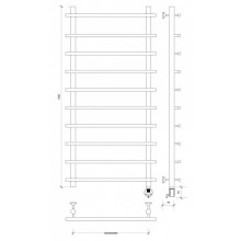 Полотенцесушитель электрический 1270х600 ТЭН правый Secado Турин 1СП 4603759409924