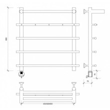 Полотенцесушитель электрический 670х600 ТЭН левый Secado Турин 1КСП 4603759407296