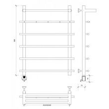 Полотенцесушитель электрический 870х500 ТЭН левый Secado Турин 1КСП 4603777455385