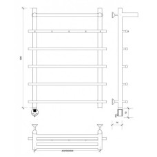 Полотенцесушитель электрический 870х500 ТЭН левый Secado Турин 1КСП 4603777455385