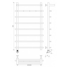 Полотенцесушитель электрический 1070х500 ТЭН левый Secado Турин 1КСП 4603777455422