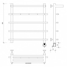 Полотенцесушитель электрический 670х500 ТЭН правый Secado Турин 1КСП 4603777455354