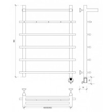 Полотенцесушитель электрический 870х500 ТЭН правый Secado Турин 1КСП 4603777455392