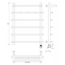 Полотенцесушитель электрический 870х500 ТЭН правый Secado Турин 1КСП 4603777455392