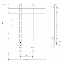 Полотенцесушитель электрический 670х700 ТЭН левый Secado Турин 2  4603777455521