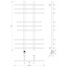 Полотенцесушитель электрический 1070х600 ТЭН левый Secado Турин 2 4603777455583