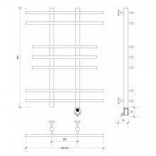 Полотенцесушитель электрический 870х600 ТЭН правый Secado Турин 2 4603777455552