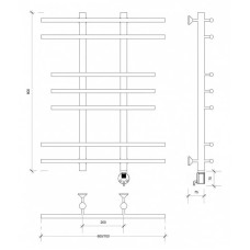 Полотенцесушитель электрический 870х700 ТЭН правый Secado Турин 2 4603777455576