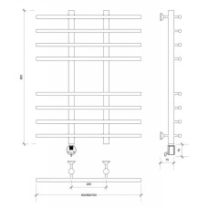 Полотенцесушитель электрический 870х500 ТЭН левый Secado Турин 4 4603759404172