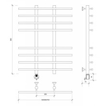 Полотенцесушитель электрический 870х700 ТЭН левый Secado Турин 4 4603777455842
