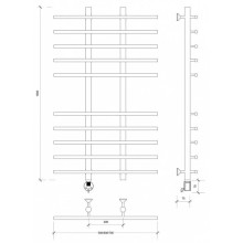 Полотенцесушитель электрический 1070х500 ТЭН левый Secado Турин 4 4603759404196