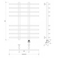 Полотенцесушитель электрический 870х500 ТЭН правый Secado Турин 4 4603777440213