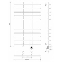Полотенцесушитель электрический 1070х500 ТЭН правый Secado Турин 4 4603777440220